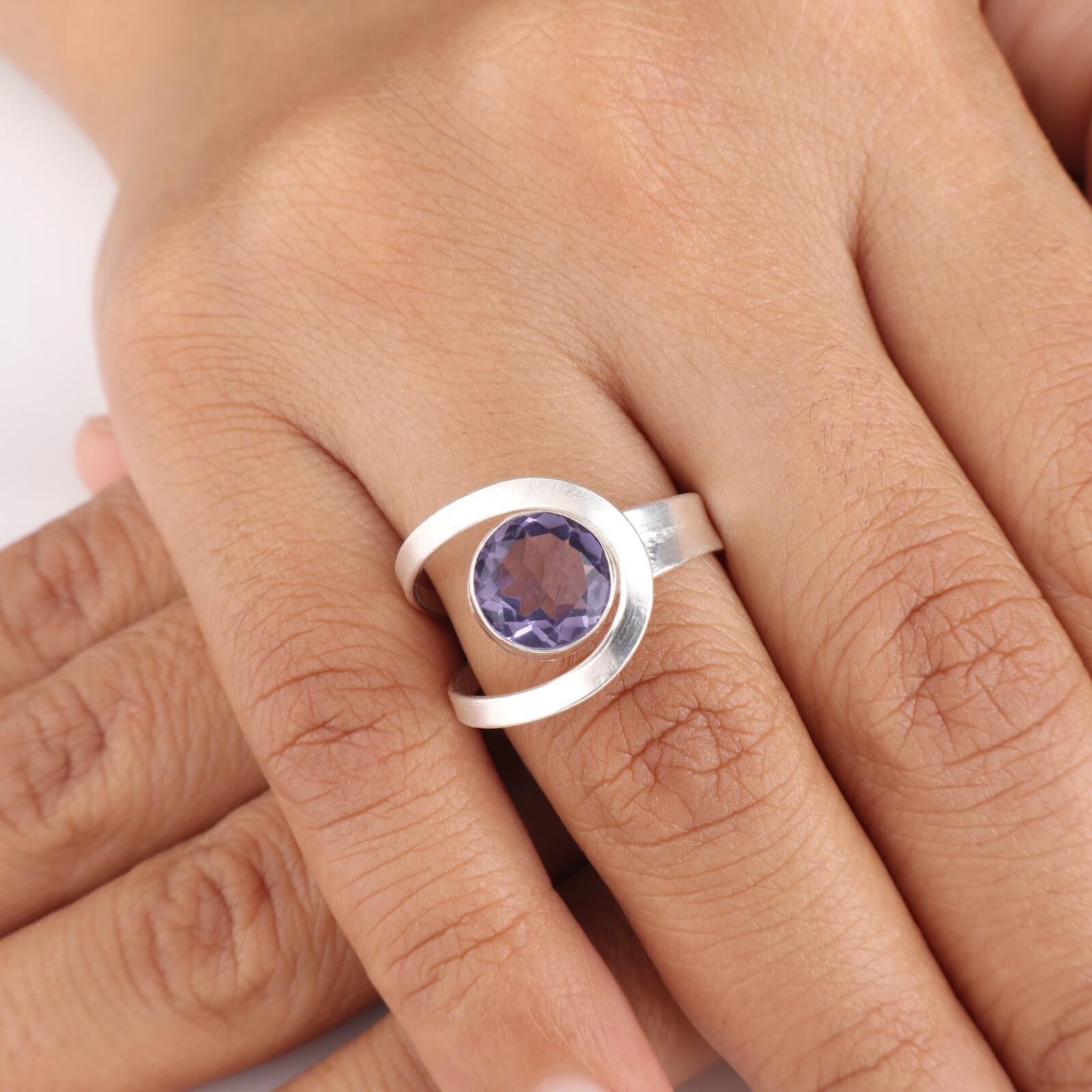 

Редкий камень иолит Ювелирное изделие из серебра 925 пробы Кольцо ручной работы для женщин Подарок RR-68-1 13