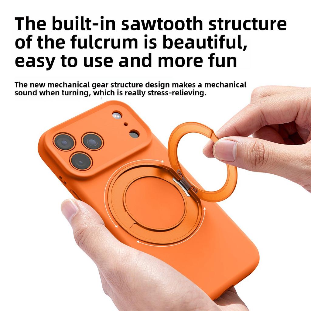 Liquid Silicone for Magsafe Magnetic Wireless Charging Phone Case for IPhone 17 16 Pro Max Rotate Ring Holder Protective Cover
