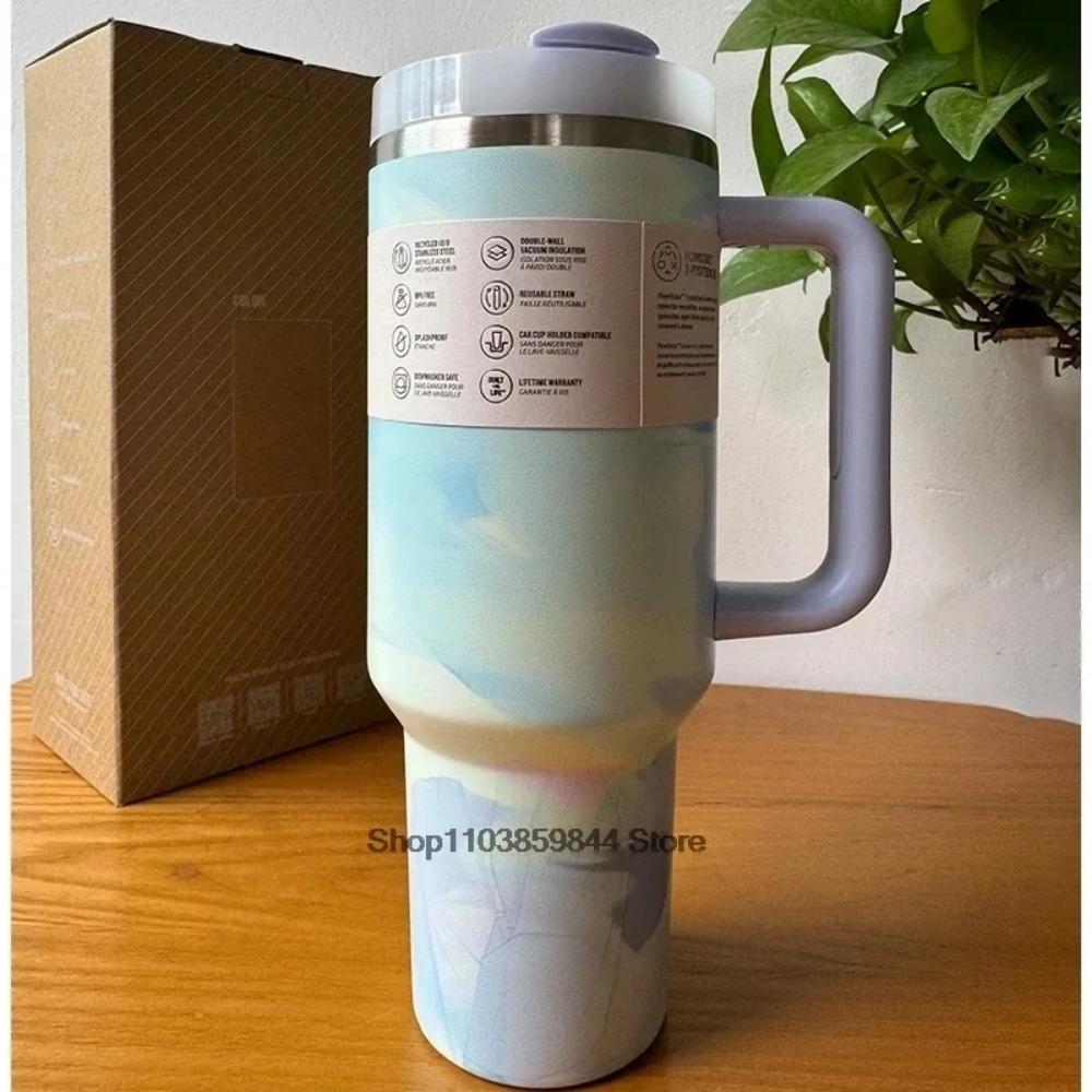 2025 Large Capacity 40Oz Stainless Steel Vacuum Flask - Insulated Tumbler Cup with Lids and Straws, Perfect for Travel