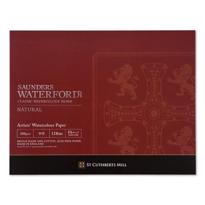 Papier Aquarelle Holbein Waterford EB-F6 Naturel Grain Moyen 300g Format F6 Bloc 12 Feuilles Relié 270914