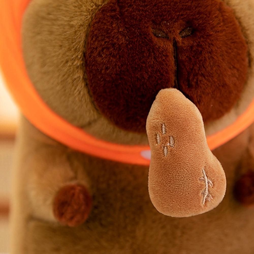 Wearing Headband Simulation Capybara Toy Peanut Stuffed Capybara Doll  Birthday Gifts