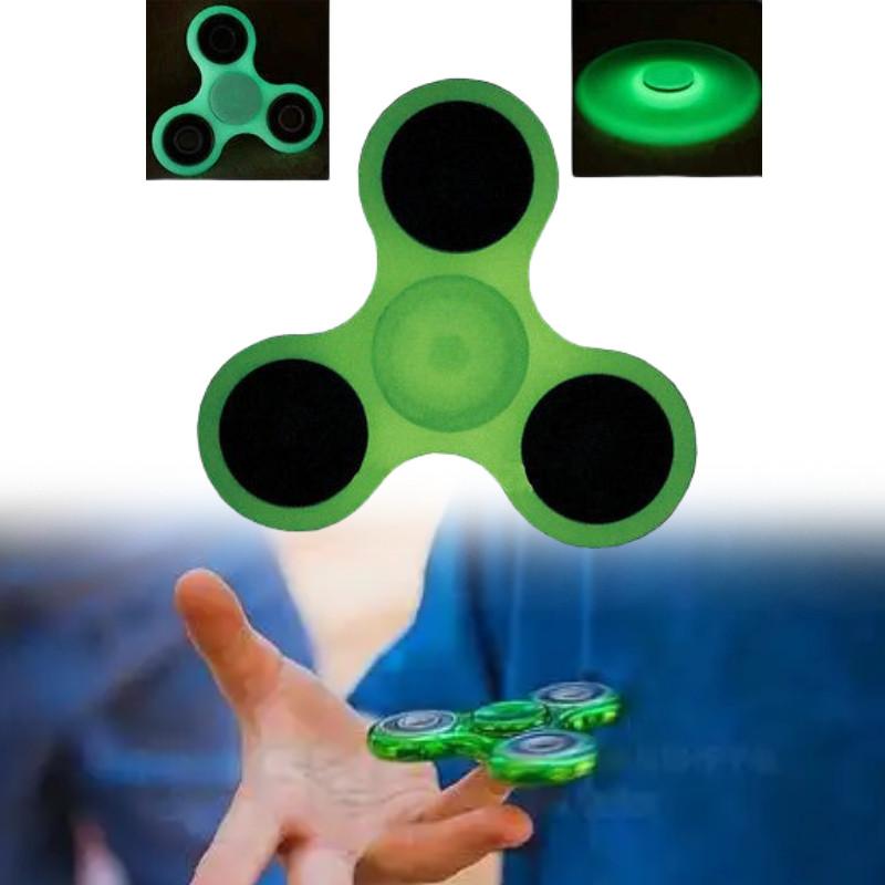 Green Spinner Triangle Children Glowing Decompression Toy Gift Durable