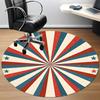 1PC Red and Blue Radiation Pattern Office Round Area Rug, Mat Suitable For Office, Under Office Chairs Bedroom Living Room Home Decor, Room Deco