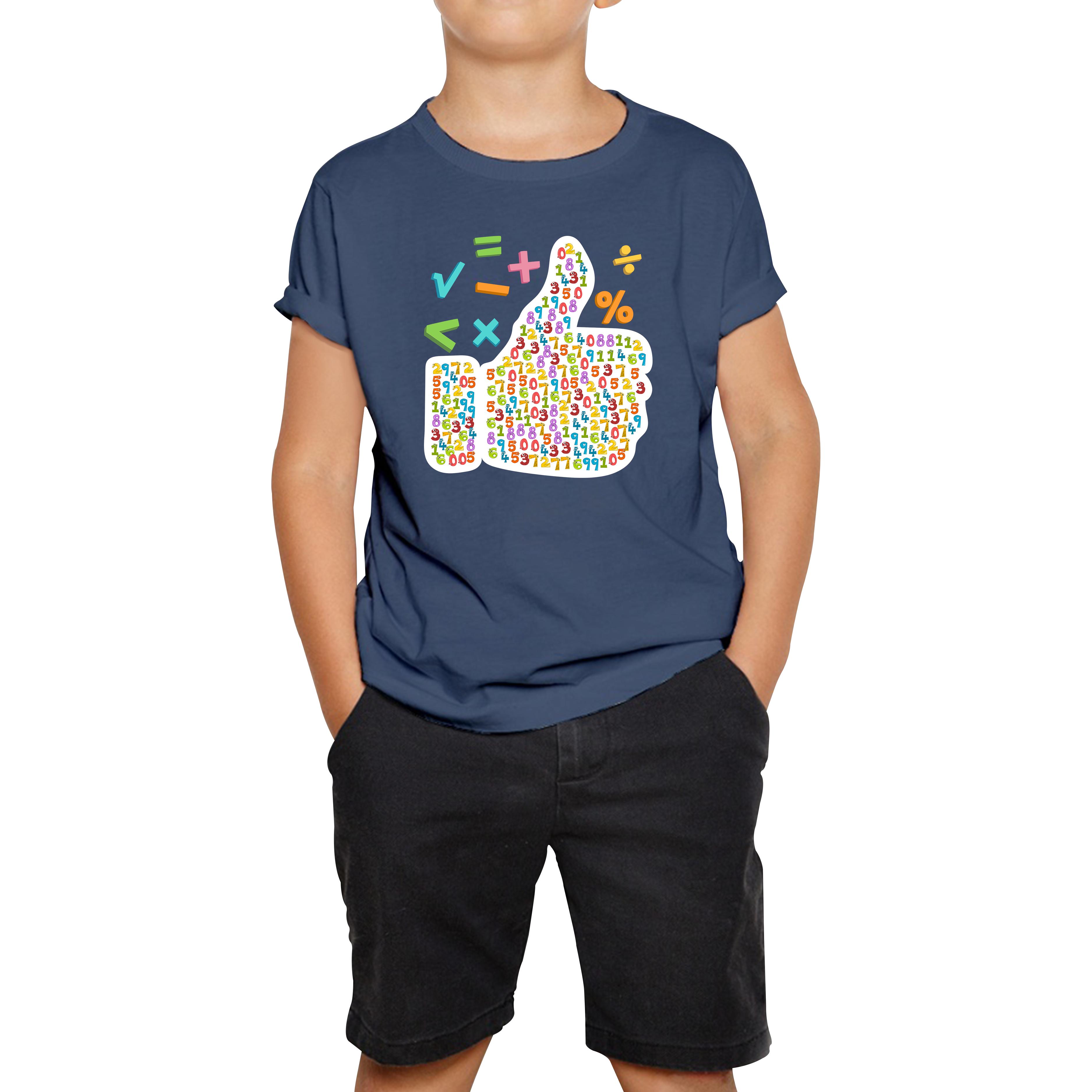 

World Numbers Day Maths Day Funny Thumbs Up Colour Numbered Charity Day Kids Tee 120