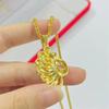 Luxury  Pure Gold Real Gold Women's Peacock Open Screen Pendant Necklace