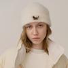 Solid color knitted hat for winter windproof and warm women's woolen hat, versatile dome hat