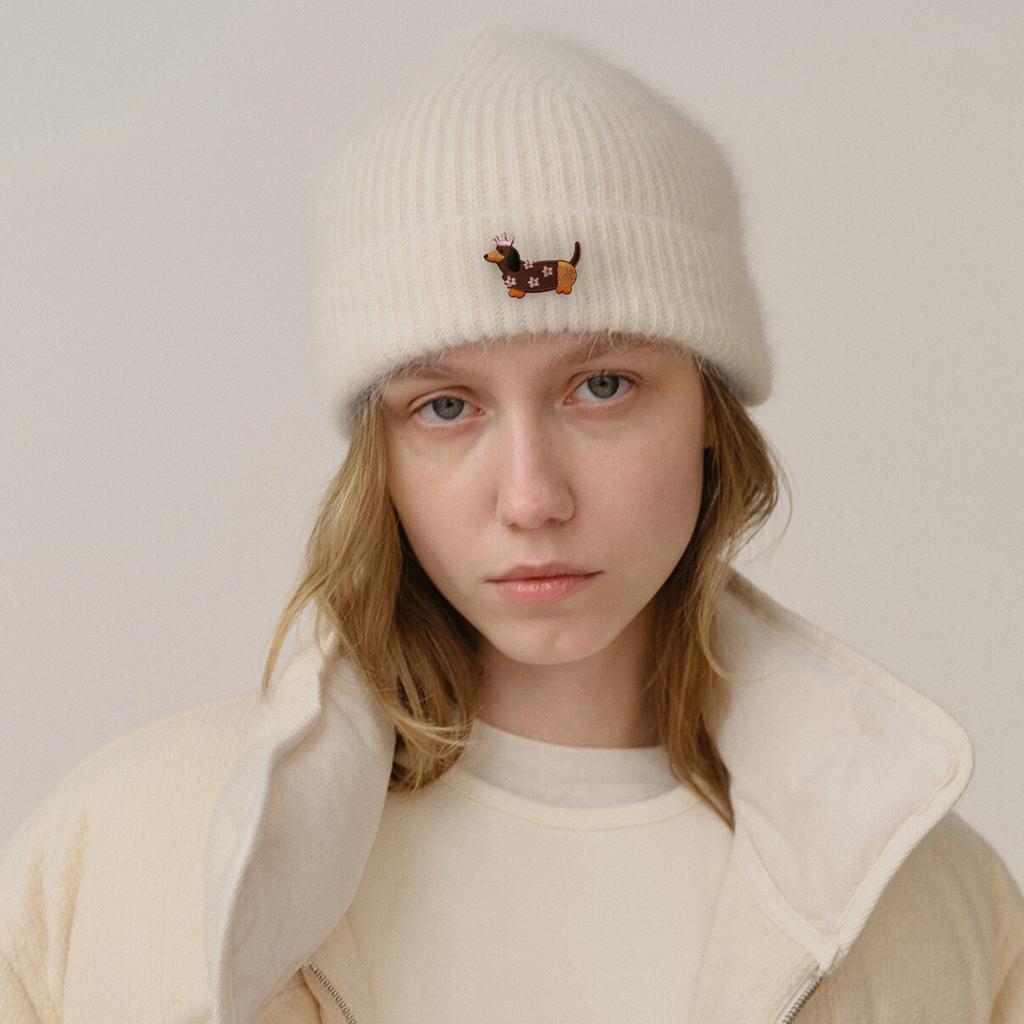 Solid color knitted hat for winter windproof and warm women's woolen hat, versatile dome hat