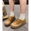 Cowhide version leather retro women's shoes soft-soled mother single shoes 2025 spring and summer new thick-soled casual beanie white shoes