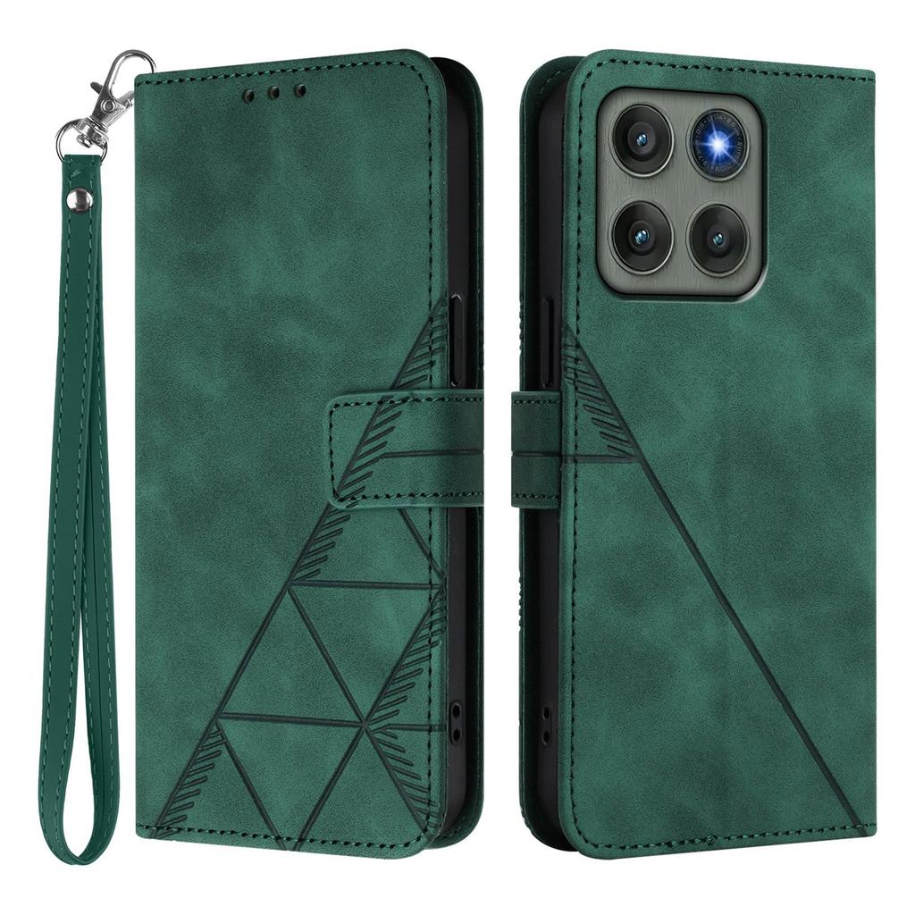 For Motorola Edge 60 Pro 5G Leather Case with Hand Strap Wallet Stand Phone Cover