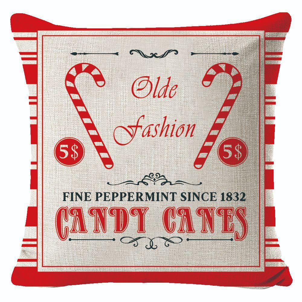 New Christmas Linen Pillow Cover Simple Sofa Pillow Home Printed Cushion Cover
