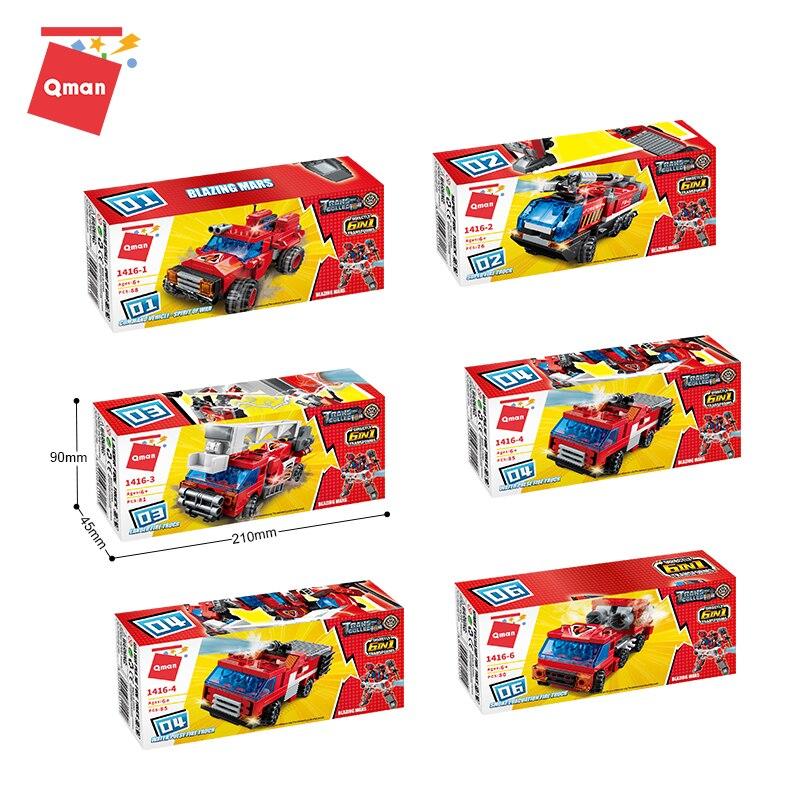 1416 Robot Change To Airplane Car Bus Helicopter Building Blocks Intelligent Toy Blocks Children's Present Leping