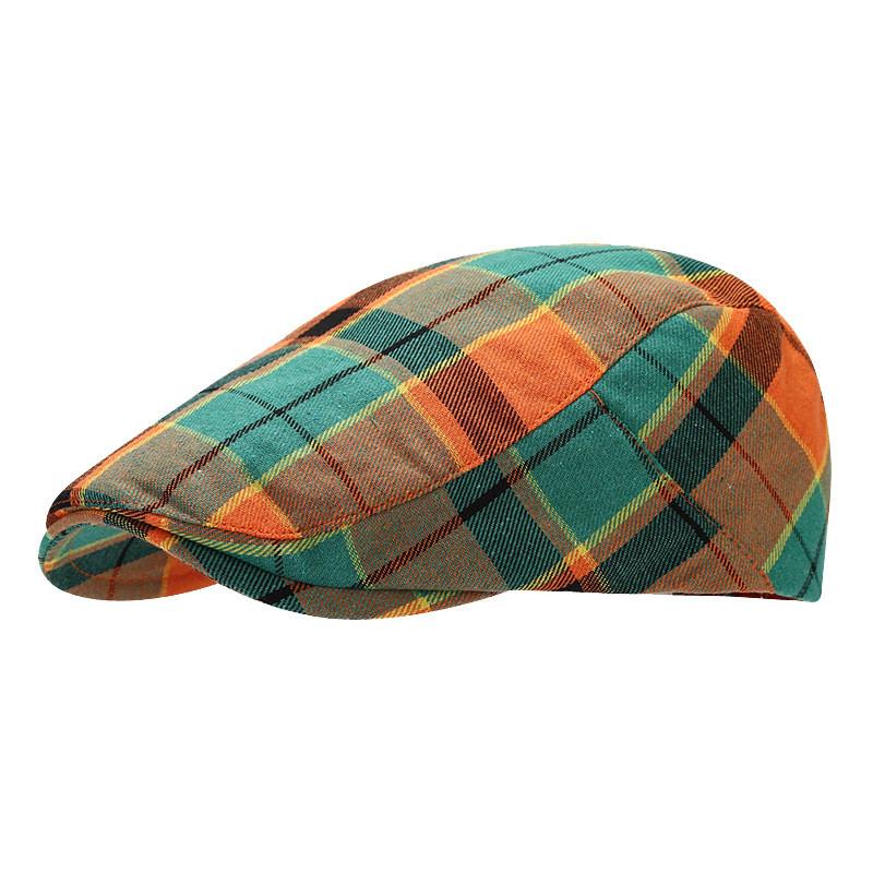 Classic Plaid Beret Hat For Women Men With Sun Protection Cotton Spring Summer Fashion Accessory