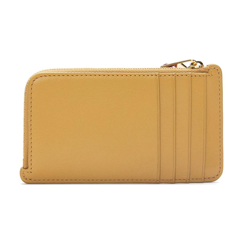 Loewe Letter Embossed Zipper Wallet Napa Leather Women Wallet Desert-Yellow Deep-Red CEM1Z40X02-6743
