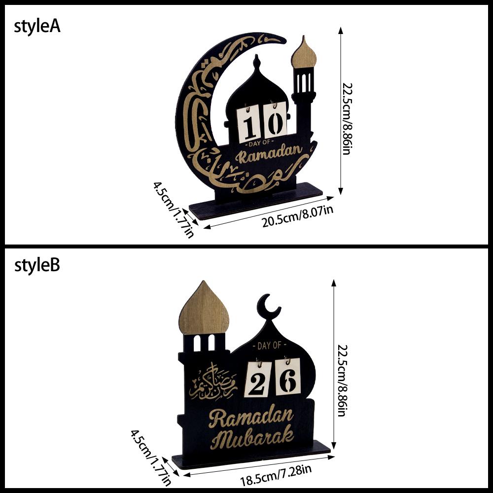 2025 Ramadan Adventskalender Eid Mubarak Acryl Countdown-Kalender Islamisches Muslimisches Festival Party Tisch Heimdekoration Ornament