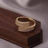 Korean Zircon Inlaid Open Ring: Elegant Women's Luxury Fashion European & American Design
