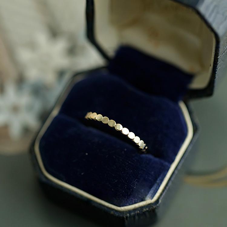 Adjustable S925 Sterling Silver Ring with Gold Beads - Versatile, Fashionable, and Stackable Adjustable Open Size