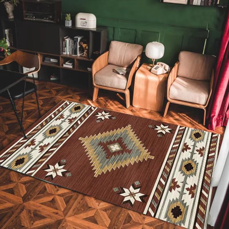 Bohemian Praní v pračce Koberec do obývacího pokoje Měkký Protiskluzový Etnický styl Koberec do ložnice Šatna Skládací Domácí dekorace