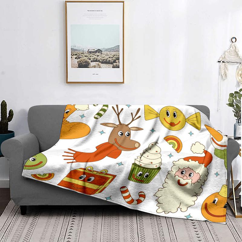 Home Decoration Plush Throw Sofa Blanket Bedspread Bed Fluffy Soft Blankets Decor Plaid Modern Halloween Merry Christmas Winter