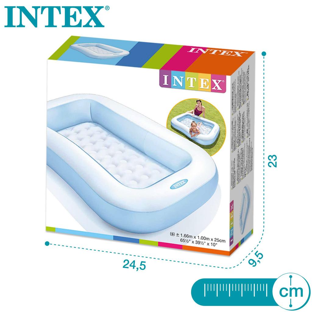 Rectangular Baby Pool, 166cm X 100cm X 25cm, Light Blue, 57403NP