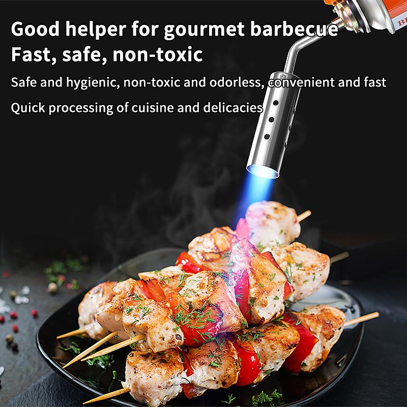 Butane Gas Torch Refillable Flame Blow Torch Adjustable Culinary Tool for Kitchen BBQ Baking Cooking