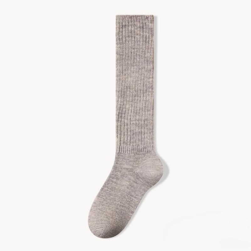 Solid-color Minimalist Pile Socks - Warm and Thick Winter and Autumn Wool Socks, Comfortable and Durable, Trendy Long-legged Socks