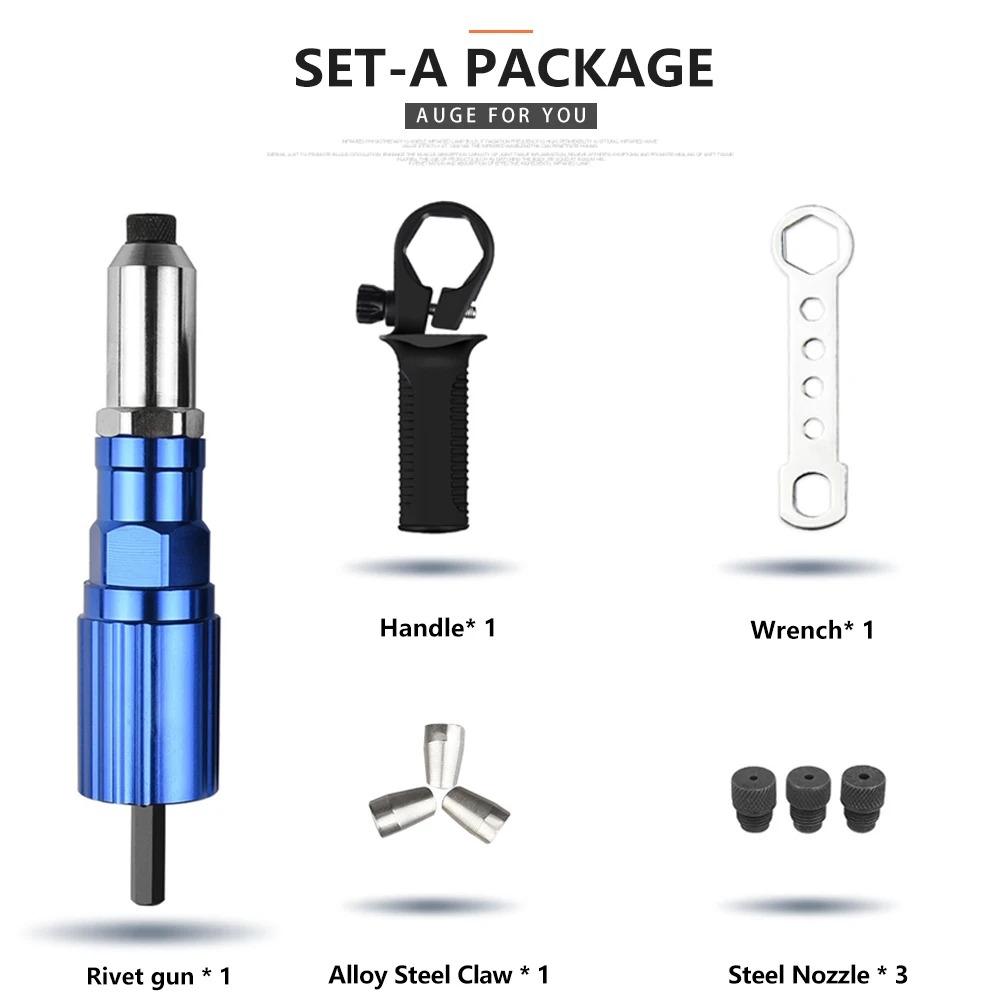 Elektryczny pistolet do nitowania 2.4mm-4.8mm nitonakrętka adapter do wiertarki akumulatorowe narzędzie do nitowania wkładka nakrętka pociągnij narzędzie do nitowania