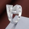 Europe and The United States Fashion Hollow Geometry Women's Ring Classic Sparkle Holiday Party Jewelry Accessories