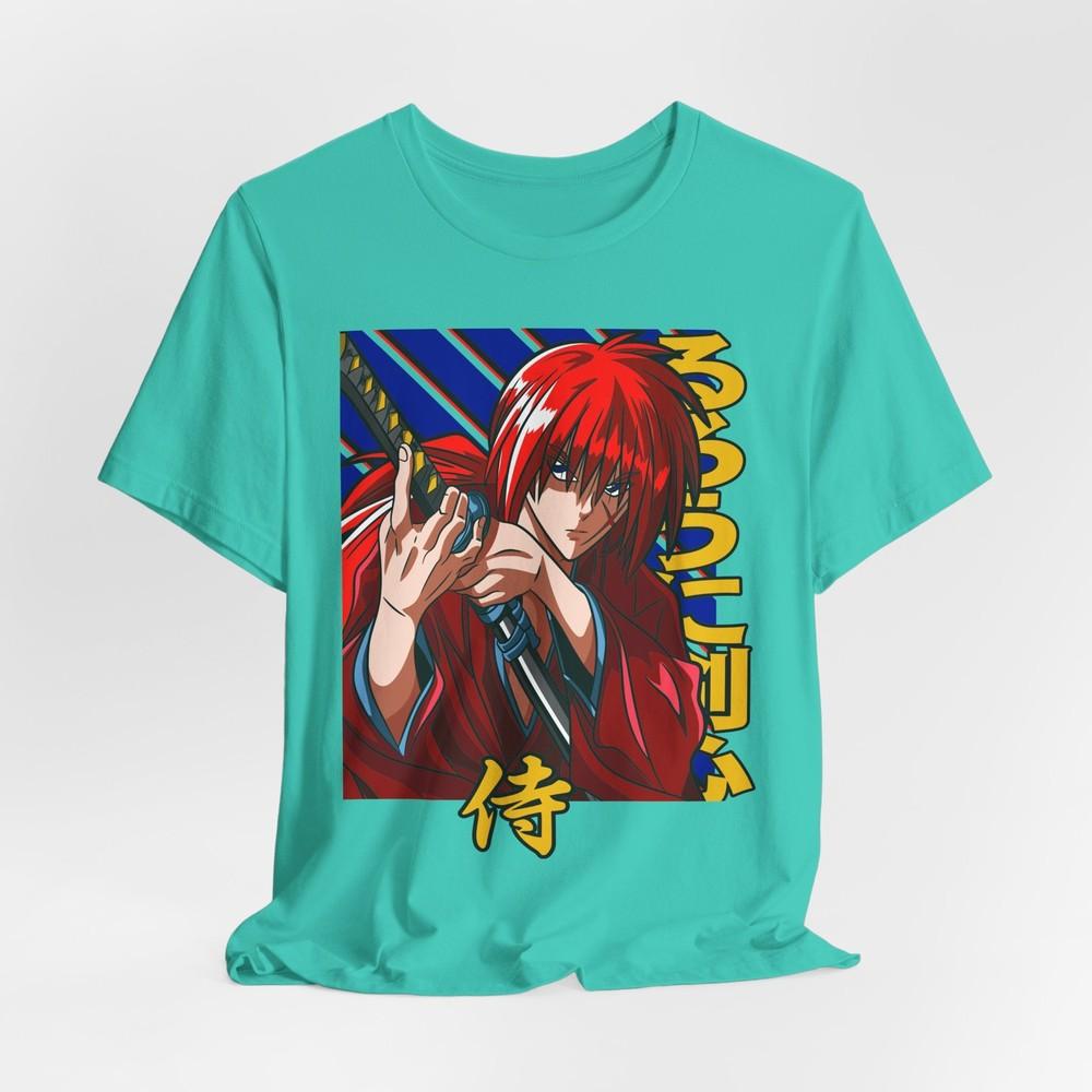 Himura Kenshin Master Anime Tee RedHaired Samurai Graphic with Kanji EleUnisexts