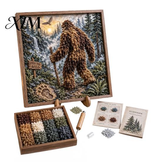 Zestaw do Artystycznego Wciskania Tkanin 3D DIY, Kreatywny Zestaw Rękodzieła, Projekty Leśne Fantasy Zwierzęta Zestaw do Prasowania dla Dorosłych Początkujących,