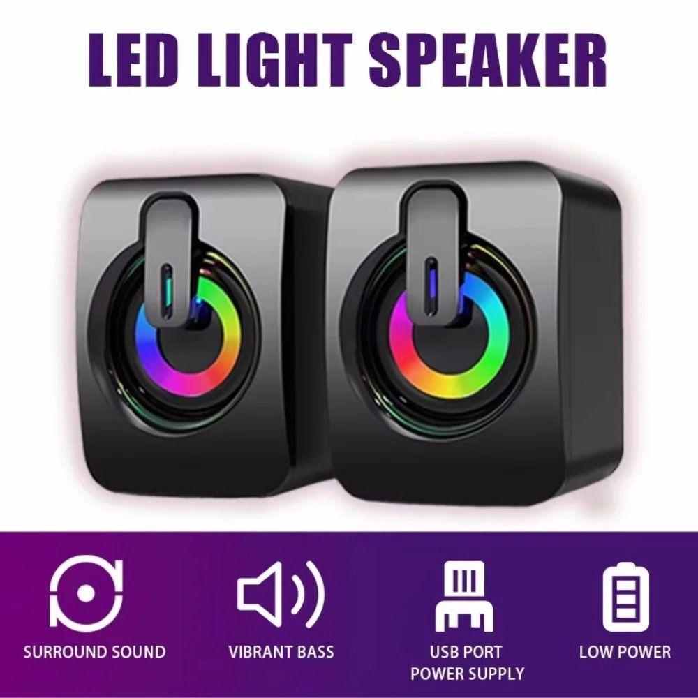 Volume Control Computer Speakers Stereo Sound PC Sound Box NEW RGB Subwoofer  Home Office