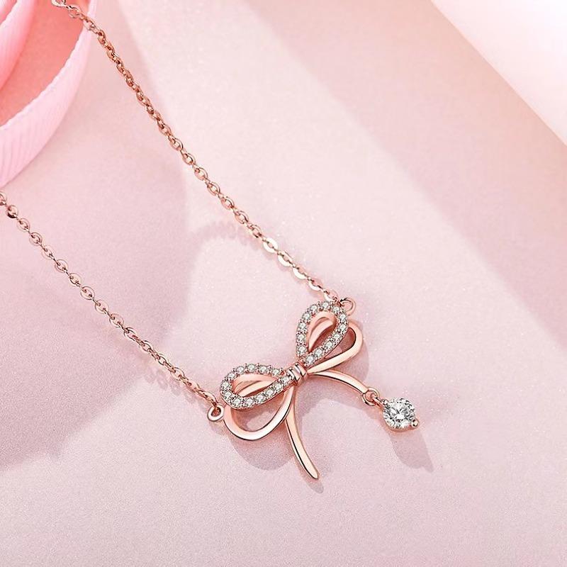 

Butterfly Dream Tassel S925 Sterling Silver Cubic Zirconia Pendant Necklace for Women Daily Wear 925 / option 2 золотой