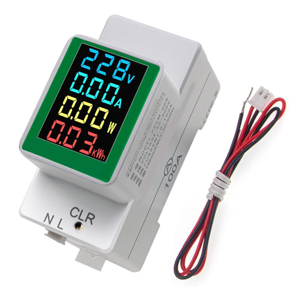 1pc PZEM-008AC Digital Display Digital Din Rail Electricity Meter KWh Monitor 50-300V For Electronics Repair