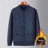 Men's Plus Velvet Knit Cardigan: Warm, Thick Sweater for Middle-aged and Elderly, Perfect for Autumn and Winter