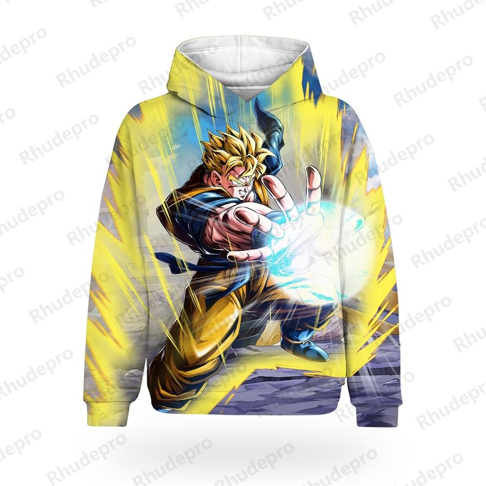 

Толстовка с капюшоном DragonBallZ, детская 3D-толстовка с капюшоном, модная толстовка с длинным рукавом и круглым вырезом, повседневная толстовка с капюшоном с анимацией Super Saiya Goku 160