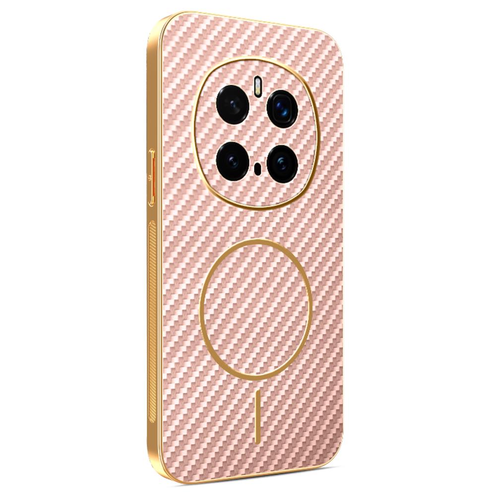 For Honor Magic7 Pro 5G Phone Case Carbon Fiber Textured Electroplated TPU Back Cover