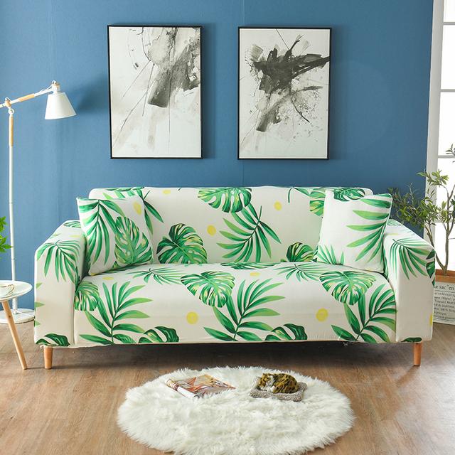 

Tropical Leaves Sofa Cover Stretch Slipcovers Elastic For Living Room Armchair Dining Chair Couch Funda 90x140cm