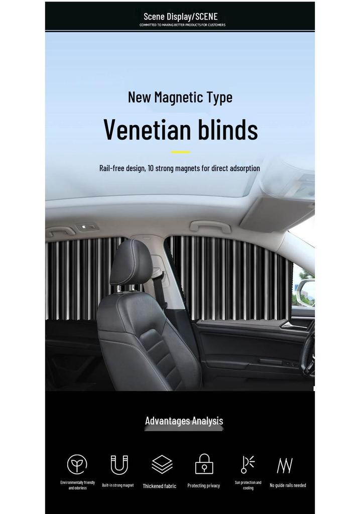 Car Side Window Sun Shade Blinds - Baby Sun Protection, Heat Insulation, Privacy Curtain