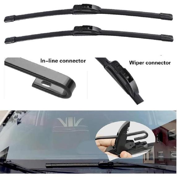 Rain wiper Compatible with Chevrolet HHR 2006-2011 Front Rear Wiper Blades Brushes Cutter Accessories J Hook 2006 2007 2008 2009 2010 2011,