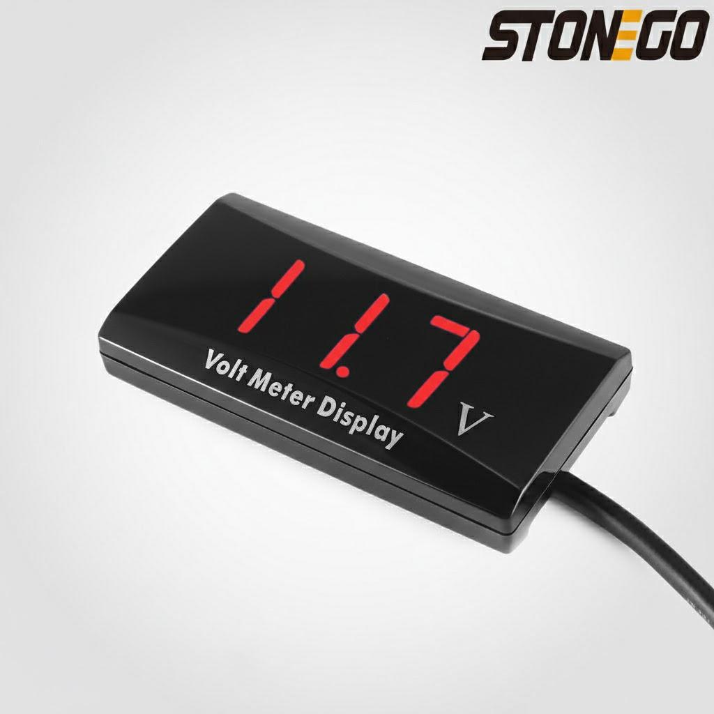 Mini 12V LED Waterproof Display Voltmeter Car Voltage Volt Gauge Panel Meter for Automotive