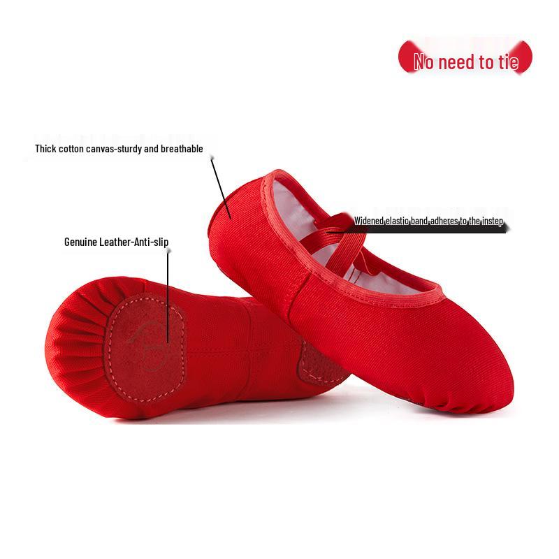 Barnesko i lerret for ballett - Myk såle for dans og yoga