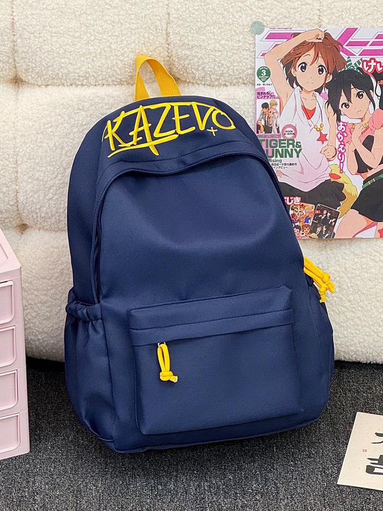 Schoolbag Snowflake Grey Graffiti Font Embroidery School Bag Student Party American Campus Style City Walk Shop Exploration Clock In Backpack