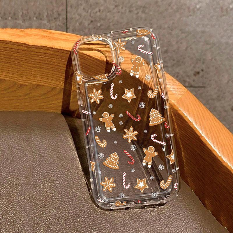 Christmas Pattern Print Clear Case For iPhone 17 Pro Max 16 15 14 13 12 11 17 Air Cover