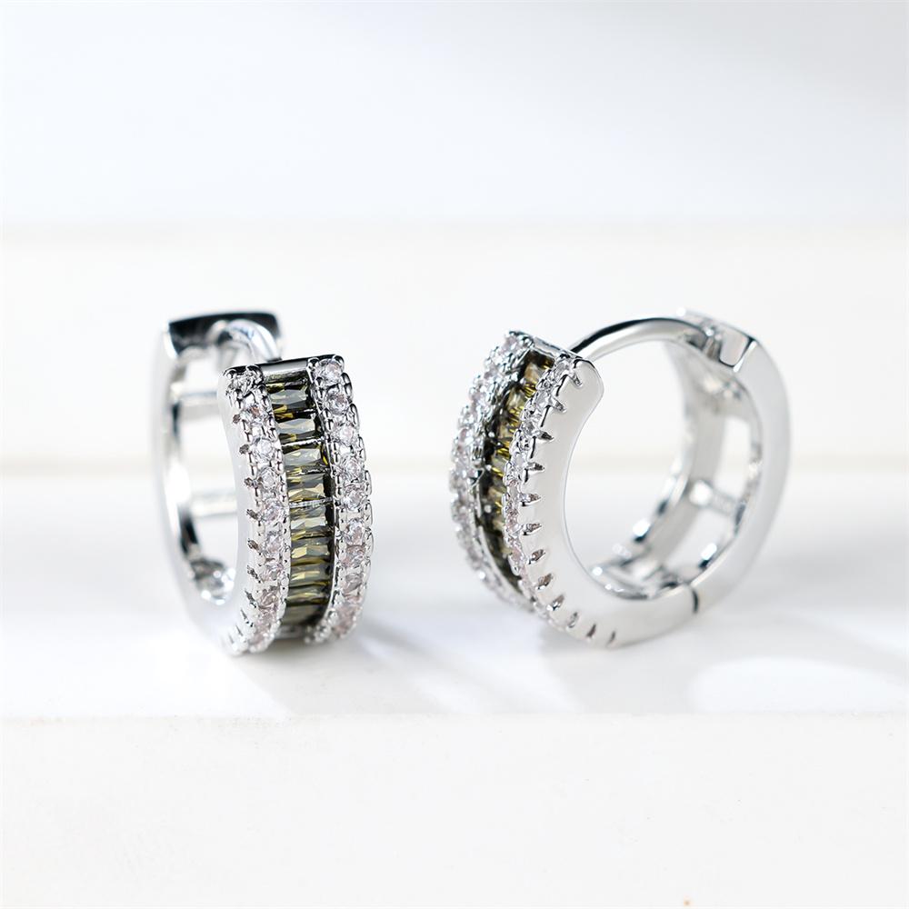 

Cute Female Blue Zircon Stone Hoop Earrings Vintage Gold Color Wedding Jewelry For Women