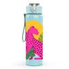 1PC Pink Leopard Tropical Leaf Art 750ml Color Plastic Sports Water Bottle Leakproof Flip Straw Lid For Sports Office Home Use