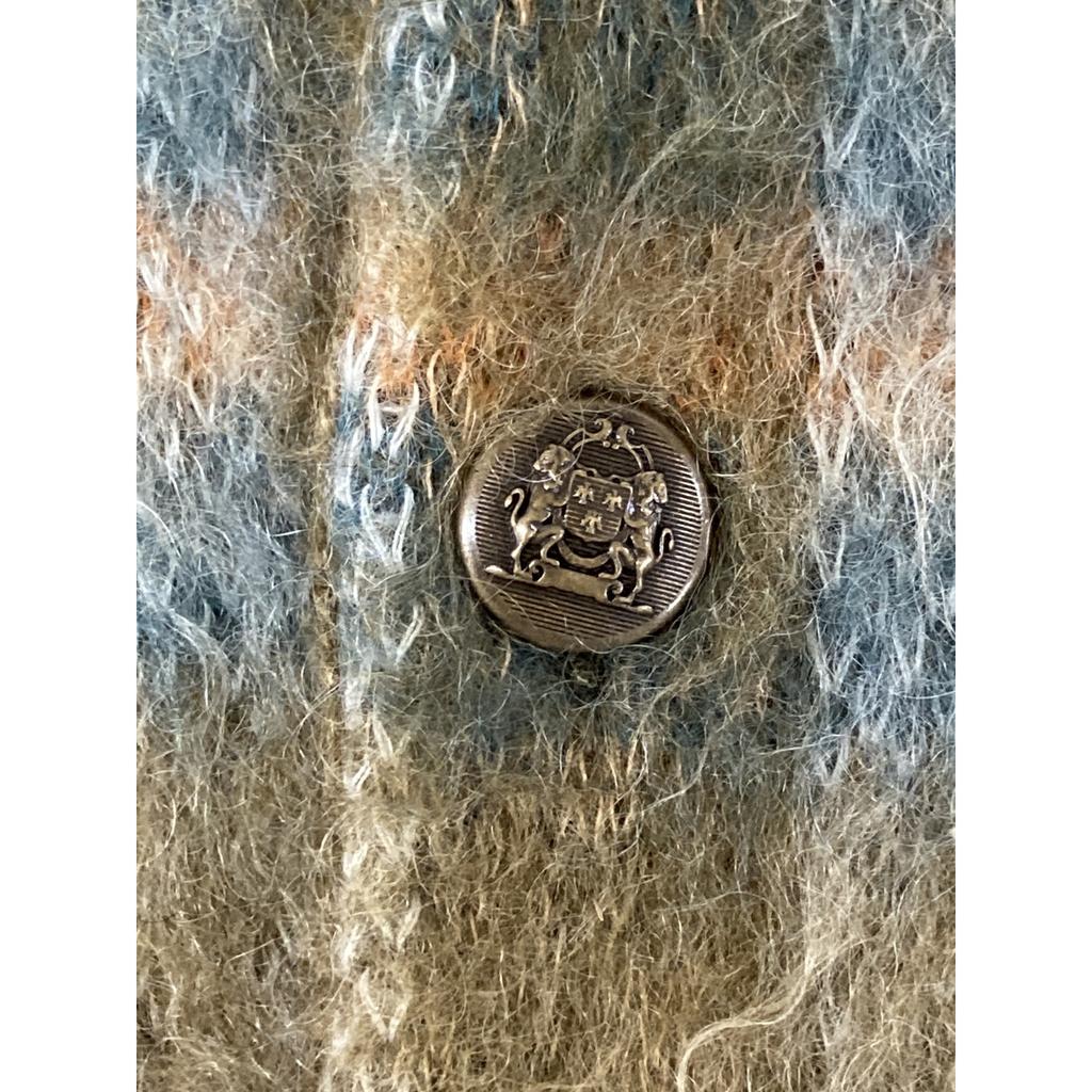 Celine 20AW 2A32J204L Khaki Brushed Mohair Check Cardigan Tops M khakiUsed
