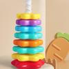 1 Set Montessori Drehender Regenbogen Turm Baby Stapelspielzeug Kinder Entwickeln Motorische Fähigkeiten Spiel Drehendes Stapelspielzeug Geschenke