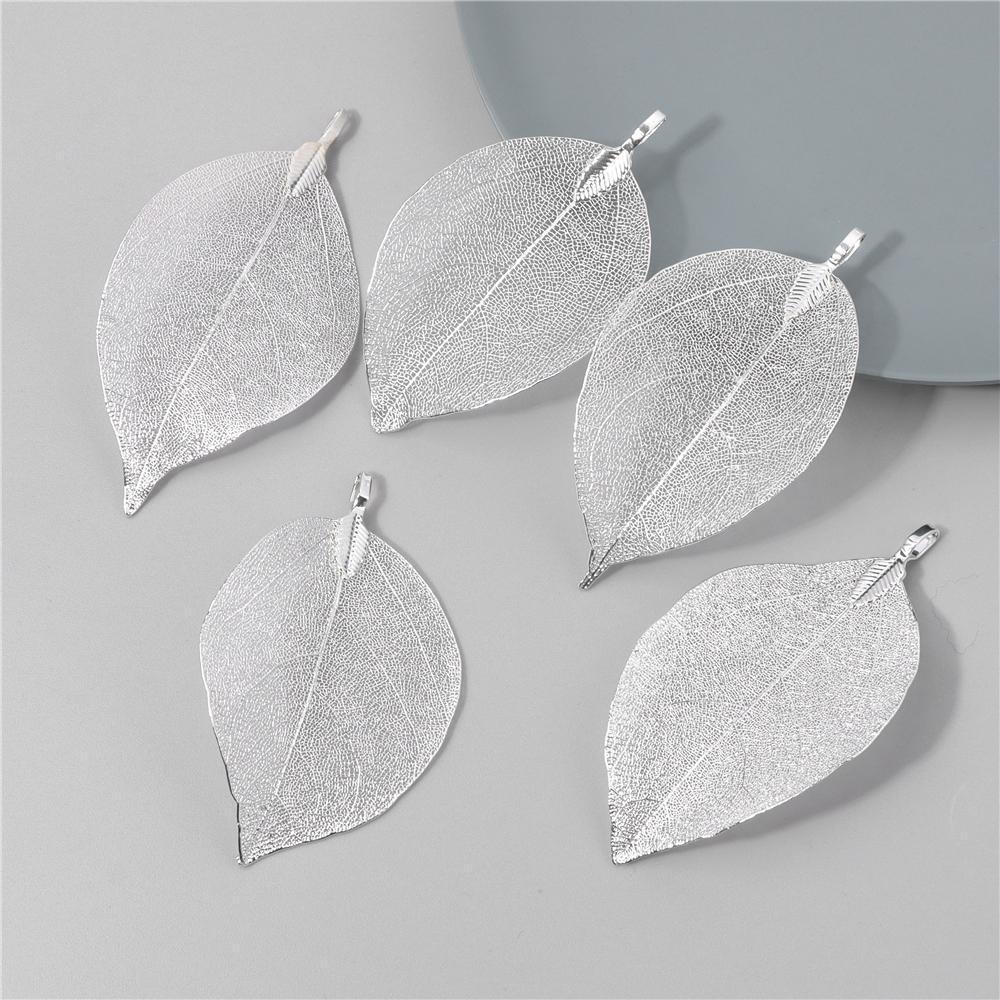 5pcs Fashion New Leaves Metal Pendants Unique Sweater Leaf Vein Pendant DIY Necklace Earring Accessory Fine Jewelry Handmade