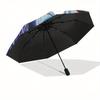 Yin Yang Phoenix Waterfall Art PrintUmbrella, Portable 3-Fold Compact Umbrella for Men & Women Gift