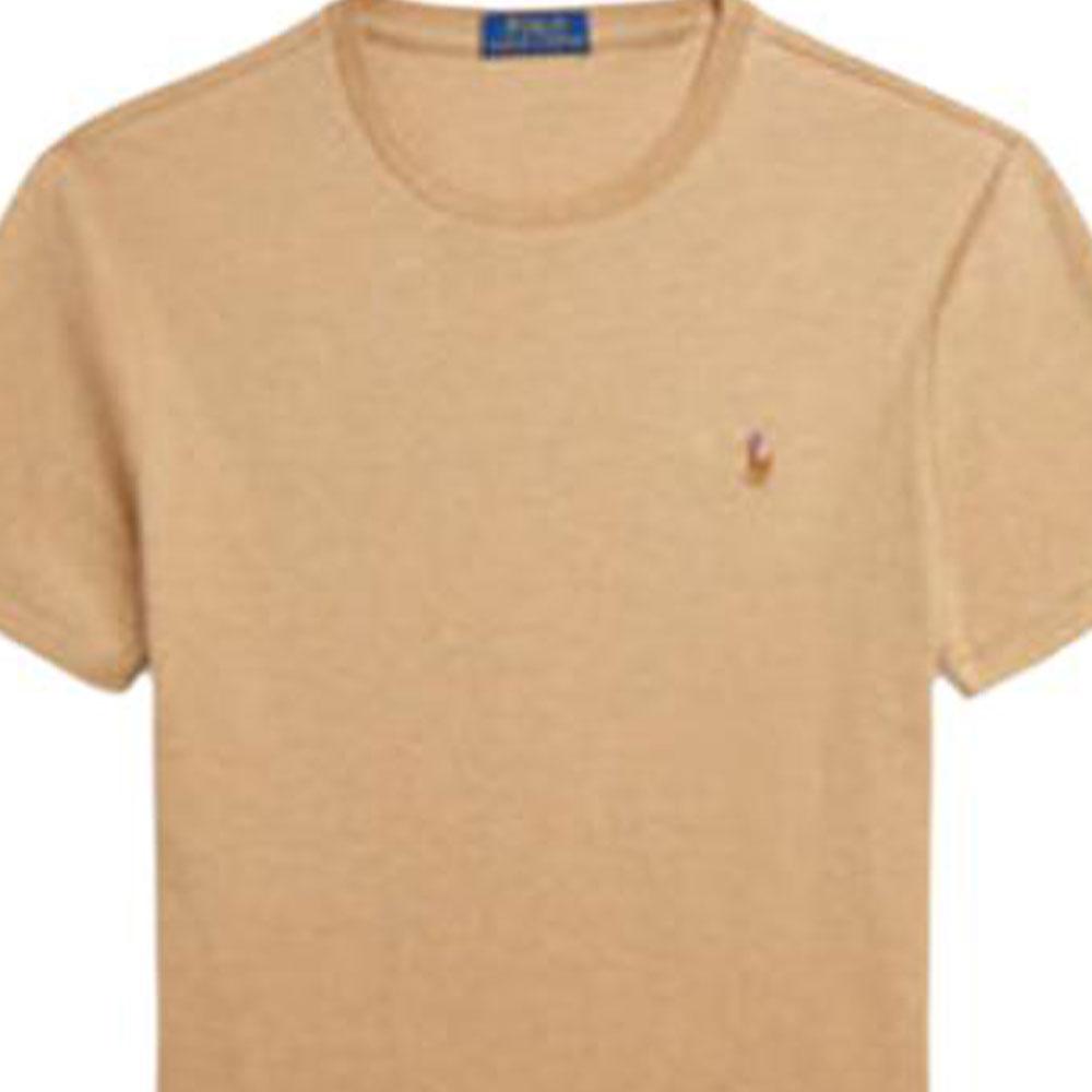 Polo Ralph Lauren Solid Casual Short Sleeve Crew Neck T-Shirt Men Tops Beige 710740727-072