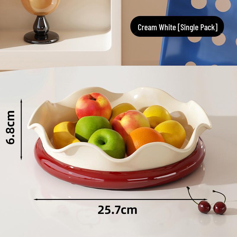 2026 Rotating Fruit & Candy Display Bowl with Drainage - Luxury Design for Living Room Tea Table